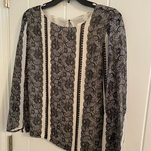 Jcrew silk printed long sleeve blouse